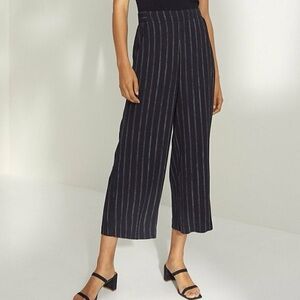Wilfred Black Striped High Rise Wide Leg Cropped Pants